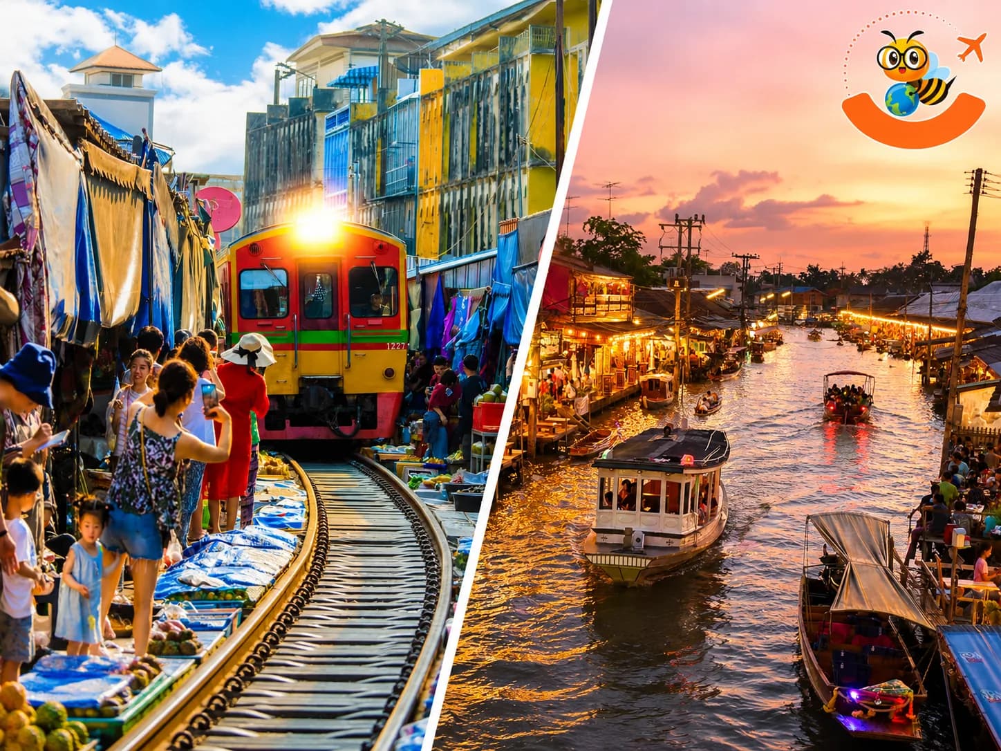 Maeklong Railway Market & Amphawa Floating Market at Thai Smile Travels