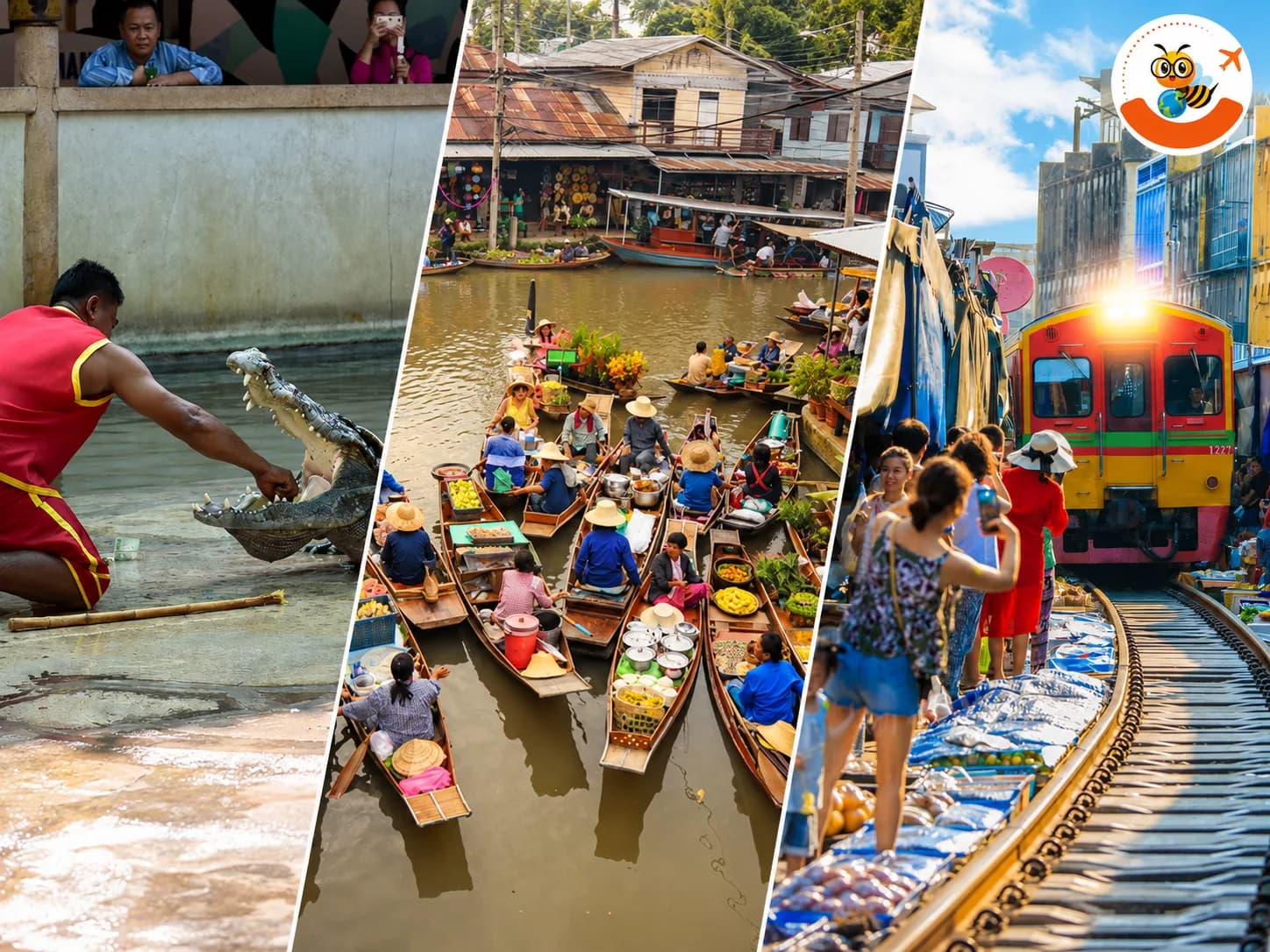 Maeklong Railway Market, Floating Market & Crocodile Farm at Thai Smile Travels