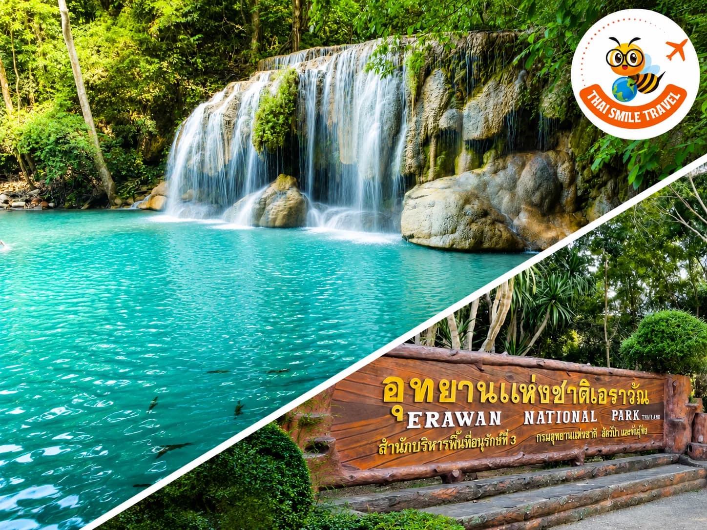 Erawan Waterfalls Day Trip at Thai Smile Travels