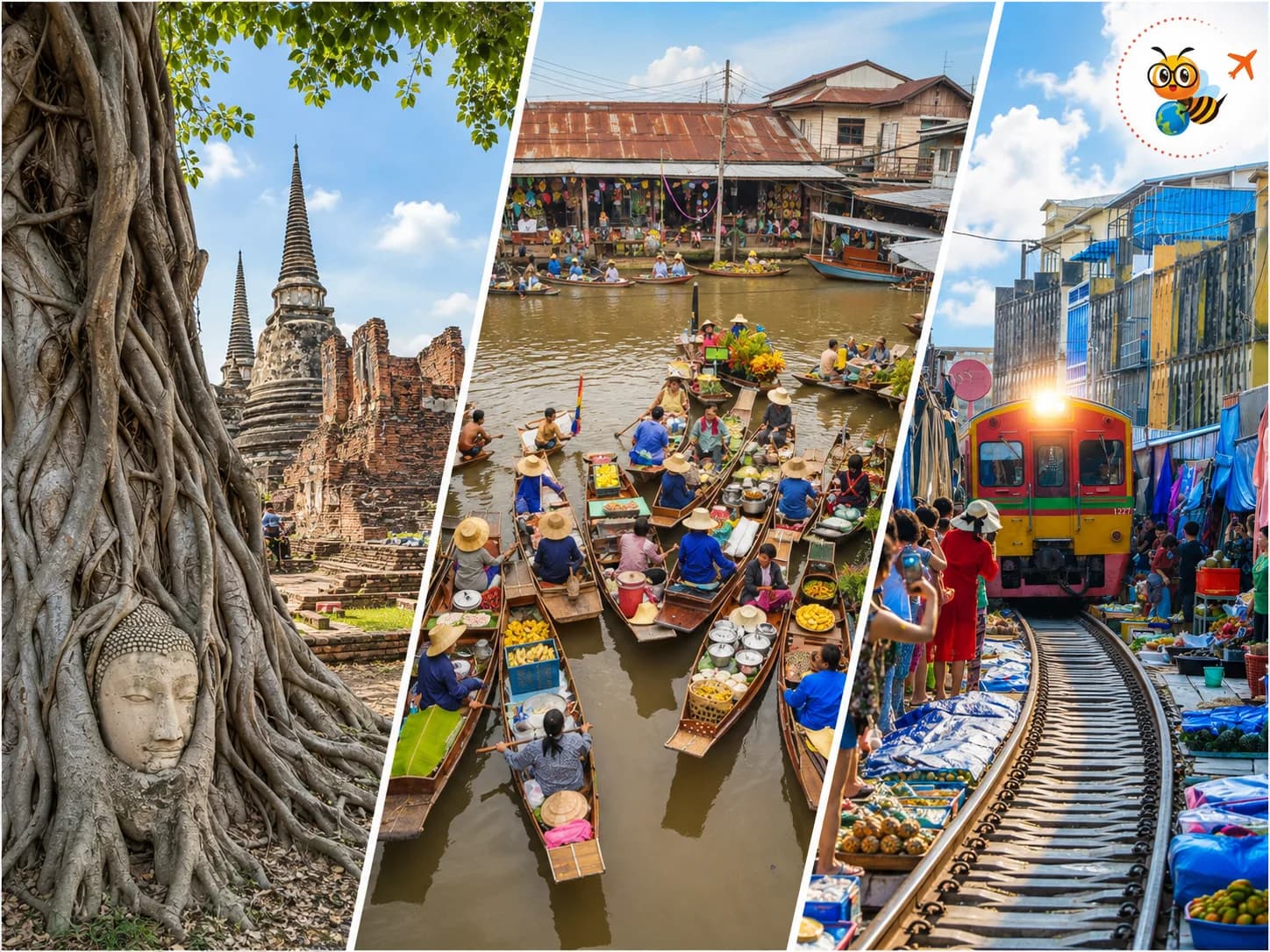 Maeklong Railway Market, Floating Market & Ayutthaya at Thai Smile Travels
